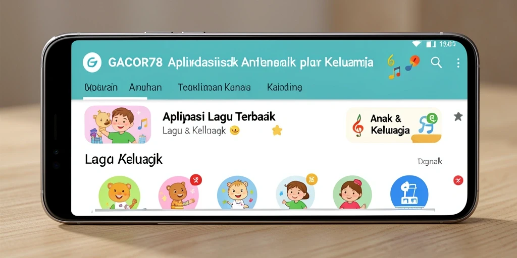 Antarmuka GACOR78 yang ceria dengan lagu anak-anak.
