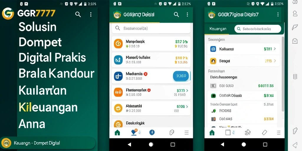 Antarmuka modern GGR7777 untuk transaksi Dompet Digital.